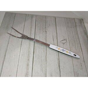 Veggies Handle #3 Stainless Steel Wide Meat Fork 12" USA Fruit Vintage